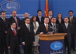 press conference about the global financial crisis